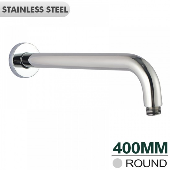 400mm Shower Arm Round Chrome Stainless Steel 304 Wall Mounted